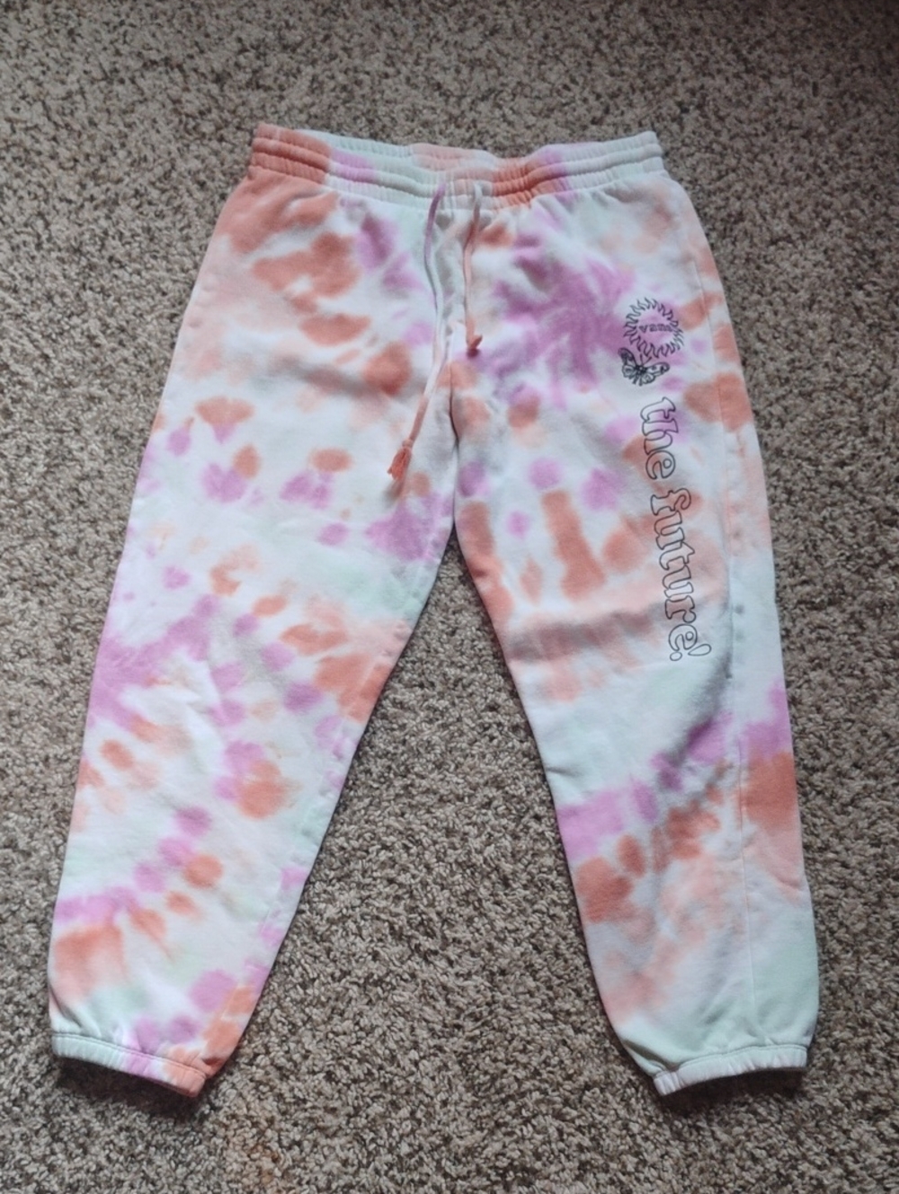 Vans Pink Orange And Teal Tye Dyed Capri Joggers